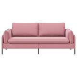 3-Seater Sofa Pink 222 x 81 x 89 cm Velvet 42048646