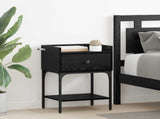 Bedside Table 2 pcs Black Oak 40 x 29 x 60 cm Engineered Wood 881831