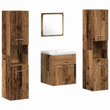 Bathroom Furniture Set with Door 4 pcs Old Wood Engineered Wood 3332564