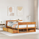 Bed Frame without Mattress Wax Brown 120x190 cm Small Double Solid Wood Pine 3306401