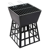 2-in-1 Fire Pit and BBQ 34x34x48 cm Steel 315089