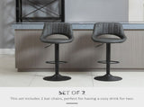 Bar Stools Set of 2, Swivel Counter Height Barstools with Back, Adjustable PU Leather Bar Chairs, T3398P328168