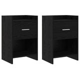 Bedside Tables 2 pcs Black Oak 40 x 30 x 60 cm Engineered Wood 8010982