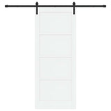 Sliding Door 86 x 211 cm Engineered Wood White and Black 3449985