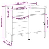 Work Cabinet with Drawer 2 pcs Red and Grey 100 x 55 x 85 cm 3321365