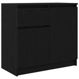 Sideboard with Drawer Black Oak 71x35x65 cm Engineered Wood 861599