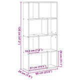 Bookcase Old Wood 60x20x120.5 cm Engineered Wood 858154