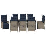 Garden Dining Set with Cushion 9 pcs Grey and Black Rattan 3380588