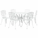Garden Dining Set 7 pcs White Aluminium 3334722