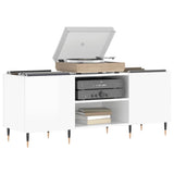 Record Cabinet High Gloss White 121x38x48 cm Engineered Wood 831670