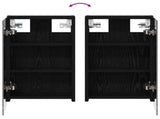 Bathroom Mirror Cabinet with Shelf Black Oak 30 x 10.5 x 50 cm 889008