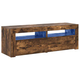 TV Cabinet with LED Lights Smoked Oak 120x35x40 cm 815684