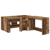 Kids'High Bed Frame with Desk 2 pcs Old wood Engineered Wood 3423468