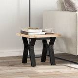 ZNTS Coffee Table Y-Frame 40x40x35.5 cm Solid Wood Pine and Steel 3282768