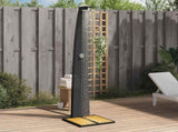 Outdoor Shower Black 55x60x224 cm Poly Rattan and Acacia Wood 368209