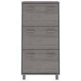 Shoe Cabinet HAMAR Light Grey 59.5x35x117 cm Solid Wood Pine 340515