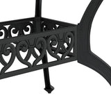 Garden Dining Set Black Cast Aluminium 5 Piece Set Rugged 3216317