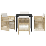 Garden Dining Set 5 pcs Beige Powder-Coated Steel 3380661