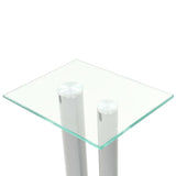 50674 Speaker Stands 2 pcs Tempered Glass 2 Pillars Design Silver