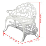 Garden Bench White Cast Aluminium and Cast Iron 100 cm Durable 42167