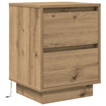 ZNTS Bedside Cabinet with LED Lights Artisan Oak 38x34x50 cm 861299