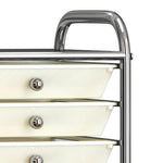 10-Drawer Mobile Storage Trolley White Plastic 320403