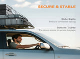 Universal Roof Rack Basket Tray, 90.7 kg Steel Car Rooftop Luggage Cargo Carrier Holder with Wind T3398P376691