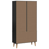 Glass Display Cabinet Black 90 x 35 x 175 cm 42020945