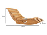 Outdoor Rocking Chair w/ Slatted Seat, Wooden Rocking Chair, 130cm x 60cm x 60cm, Light Brown T3398P555900