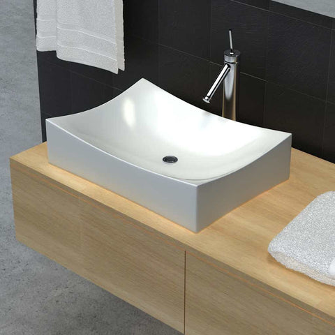 Bathroom Ceramic Porcelain Sink Art Basin White High Gloss 140700