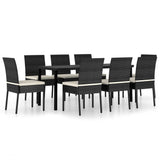 Outdoor Dining Set Black and Cream 3100400