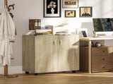 Vinsetto Two-Tier Locking Office Storage Cabinet - Oak T3398P549168