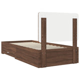 Bed Frame with Headboard Brown Oak 100 x 200 cm Engineered Wood 3412825