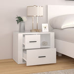 ZNTS Bedside Cabinet White 60x36x45 cm Engineered Wood 816736