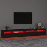 TV Cabinet with LED Lights Black 270x35x40 cm 3152747