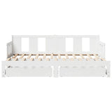 Daybed with Trundle and Drawers without Mattress White 80x200 cm 3302228