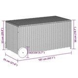 Garden Storage Box with Wheels Black 190L Poly Rattan 365324