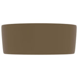 Luxury Wash Basin Round Matt Cream 40x15 cm Ceramic 147018