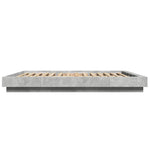 ZNTS Bed Frame with LED Lights without Mattress Concrete Grey 150x200cm 3281094