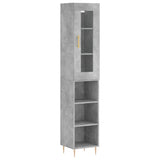 Highboard Concrete Grey 34.5x34x180 cm Engineered Wood 3199357