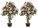 Set of Two Faux Rose Plants, with Pots T3398P344811