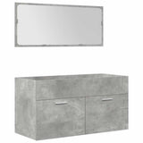 5 Piece Bathroom Furniture Set Concrete Grey Engineered Wood 3324906