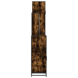 4 Piece Bathroom Furniture Set Smoked Oak Engineered Wood 3301192