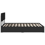 Storage Bed with Headboard Black 150 x 200 cm Engineered Wood 3412263