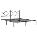 Metal Bed Frame without Mattress with Headboard Black 150x200cm 376504