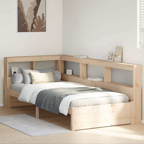 Bookcase Bed without Mattress 90x200 cm Solid Wood Pine 3324358