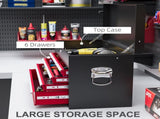Steel Six Drawer Tool Storage Carry Chest, with Lock and Keys - Red T3398P328349