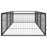 8-Panel Dog Playpen Black 100x50 cm Powder-coated Steel 3115967