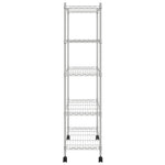 ZNTS 5-Tier Storage Shelf with Wheels 75x35x155 cm Chrome 250 kg 324629