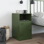 ZNTS Bedside Cabinet Olive Green 34.5x39x62 cm Steel 841771